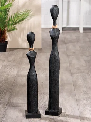 Productafbeelding van Gilde Skulptur, Tall Lady, Fraumotiv, Mangoholz, schwarz, VE 2 Höhe: 67.00 cm Breite: 11.50 cm Tiefe: 11.50cm 69396