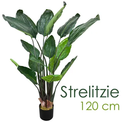 Immagine prodotto di Strelitzia Pianta Artificiale Plastica con Vaso 120cm Decovego