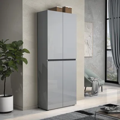Immagine prodotto di Dmora Scarpiera Antaleone 34x80x200h cm Grigio, 36 Paia 4 Ante  Italy