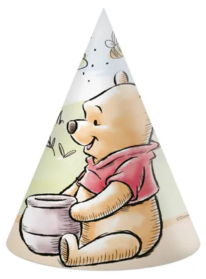Image de 6 chapeaux de fête Winnie l'Ourson pour enfants