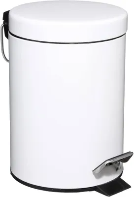 Produktbild von Mülleimer 3 L, Metall weiß, kompaktes Design, für kleine Räume