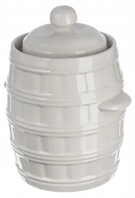 Image de Pot en céramique pour la fermentation de choucroute et de cornichons, 3,2 litres, avec col, sans BPA, réutilisable, blanc