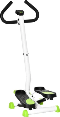 Produktbild von Stepper Fitness Swing Stepper mit LCD-Schirm und Handgriff Hometrainer für Zuhause bis 100 kg Stahl ABS Grün 55 x 44 x 108 cm