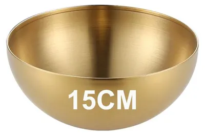 Koreanische Edelstahl-Reisschale, gold, 700 ml, 15 cm