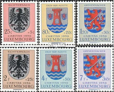 Produktbild von Briefmarken Luxemburg 1956 Mi 561-566 (kompl.Ausg.) postfrisch Kantonalwappen