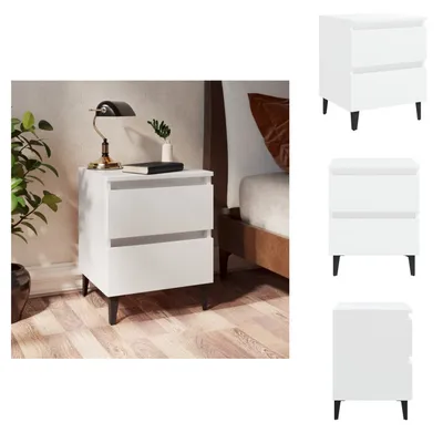 Zdjęcie produktu dla vidaXL Stolik nocny biały 40x35x50 cm materiał drewnopochodny - Stoliki nocne