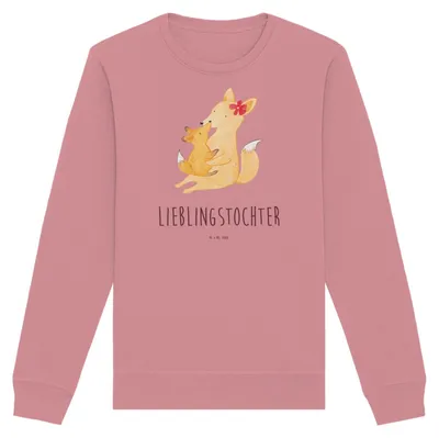 Produktbild von Mr. & Mrs. Panda Baumwoll Pullover Fuchs Mama Größe M - Canyon Pink - Geschenk, Mutter, Muttertag, Schoß, Sweater, Pulli, Sweatshirt, Tochter, Bio