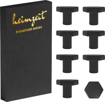 Produktbild von 8x Möbelknöpfe Schwarz Schrankknöpfe Metall Möbelgriff Schubladenknopf Türknauf