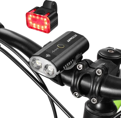 Obrázok produktu pre 800LM LED svetlo na bicykli 2600mAh IP64 5 svetelných režimov Typ C predné svetlo na bicykli + LED zadné svetlo