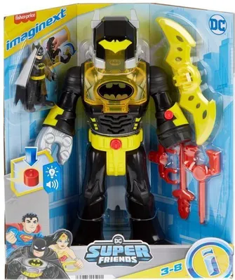 Produktbild von Batman Roboter Exoskelett, 30 cm, mit Mini Figur, Sound & Licht, Projektilwerfer, Imaginext DC Super Friends, HYG31, Spielzeug ab 3 Jahren