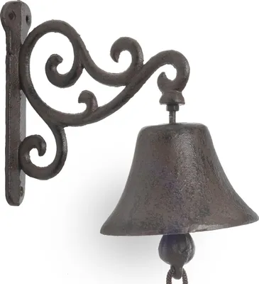 Produktbild von Moritz Türglocke Glocke Verzierung Geschnörkel Wandglocke Gartendeko Gusseisen Rustikal Antik Design Stil Retro Klingel
