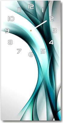Immagine prodotto di Orologio da parete in vetro – 30x60 cm - Quadro in vetro - Orologio in vetro - Vetro temperato - Onde astratte