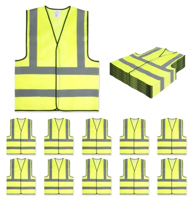 Immagine prodotto di Gilet di sicurezza ad alta visibilità, rete riflettente, giallo, taglia 3XL, confezione da 10 pezzi