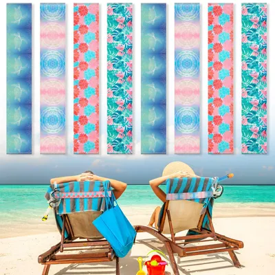 Produktbild von 8 Stück Handtuchbänder für Strandstühle, Kreuzfahrt-Handtuch-Clips für Lounge, S