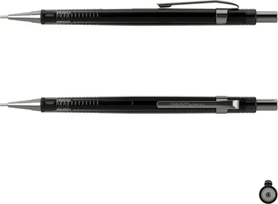Produktbild von Druckbleistift HB 0,5mm schwarz mit Radiergummi 12 Stück