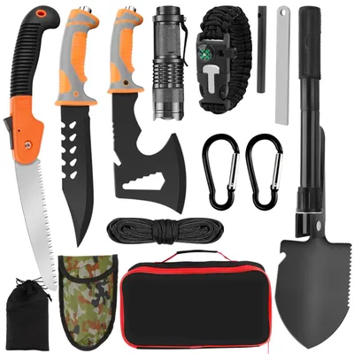 Produktbild von Solidchoice – 11-in-1 Outdoor-Überlebensset mit Axt und Klappschaufel