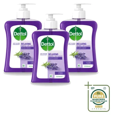 Productafbeelding van 3 x Dettol handzeep - Lavendel - 250 ml - Voordeelverpakking - 3 stuks
