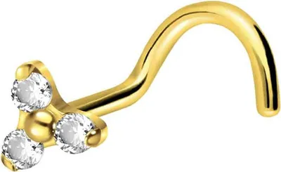 Produktbild von Nasenpiercing, Nasenstecker Titan Nasenstecker Spirale KRISTALLBLUME
