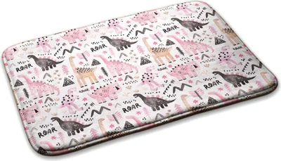 Produktbild von Teppich Kinderteppich Schlafzimmer Modern - 75 cm x 45 cm - Dinosaurier Und Muster