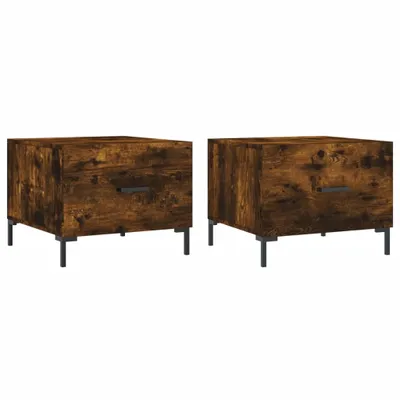 Zdjęcie produktu dla vidaXL Stoliki kawowe 2 szt. Dąb wędzony 50x50x40 cm Materiał drewnopochodny