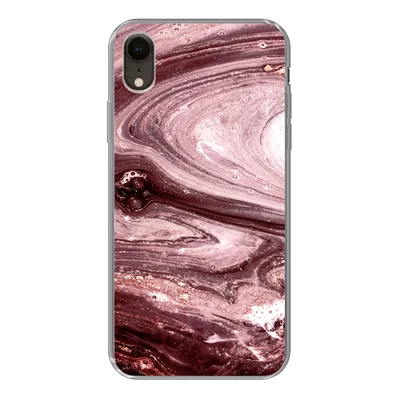 Produktbild von MuchoWow® Handyhülle Schutzhülle Hülle für iPhone XR Marmor - Gold - Rosa Silikon Softcase Handy Hülle - Schutzdeckel