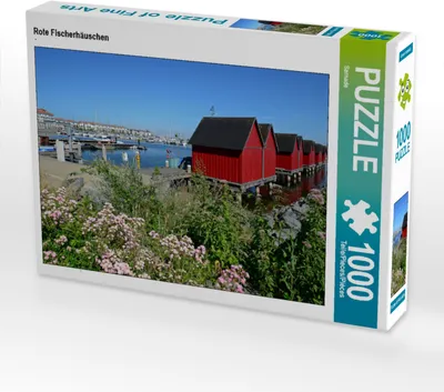 Produktbild von CALVENDO Puzzle Rote Fischerhäuschen | 1000 Teile Lege-Größe 64x48cm Foto-Puzzle für glückliche Stunden