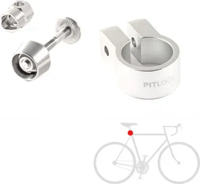 Image de Pitlock Set 14 tige de selle/collier de tige de selle 28,6mm argent P140S28