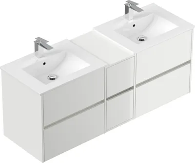 Produktbild von Badmöbelset Taifun 150cm weiß Hgl : Weiss hochglanz Varianten: Weiss hochglanz