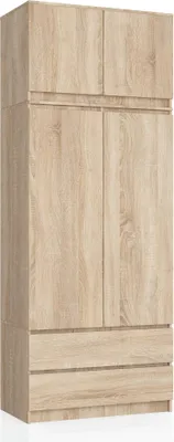 Image de Akord Armoire Surmeuble 2 Portes 2 Tiroirs Chêne Sonoma 90X51X234