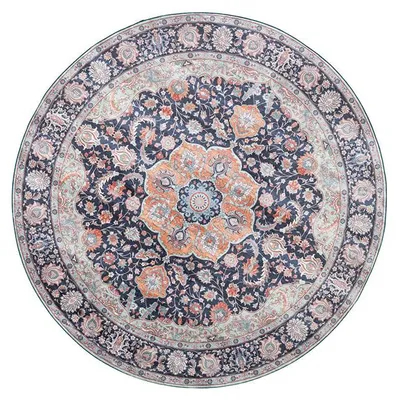 Produktbild von Teppich Vintage Rund - Imagine Medaillon Blau