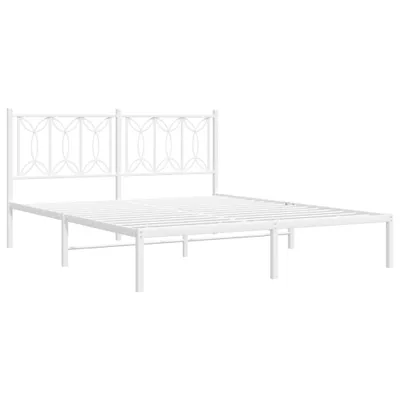 Produktbild von Bettgestell mit Kopfteil Metall Weiß 160x200 cm