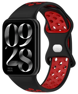 Produktbild von Armband für Xiaomi Redmi Watch 4 / 6 / 5, Xiaomi Smart Band 8 Pro / 9 Pro / 10 Pro, Bizon Strap Watch Octo, Schwarz-Rot