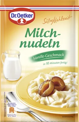 Produktbild von Dr. Oetker Milchnudeln Vanille-Geschmack 2-3 Port. 116g