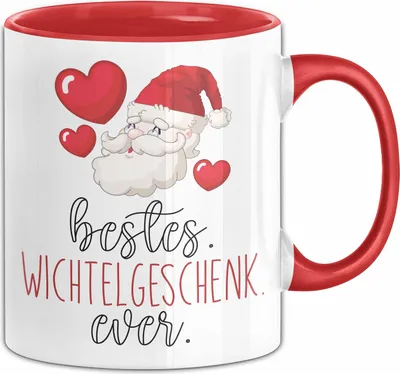 Produktbild von Wichtelgeschenk Tasse Geschenk bis 20€ Schrottwichtelgeschenk Schrottwichteln Bestes Wichtelgeschenk Ever (Rot)