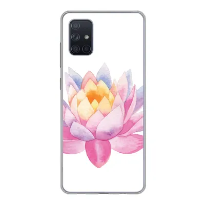 Produktbild von MuchoWow® Handyhülle Schutzhülle Hülle für Samsung Galaxy A71 Aquarell - Blume - Seerose Silikon Softcase Handy Hülle - Kartenbesitzer