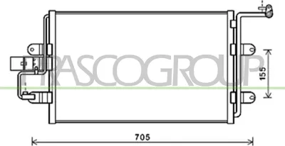 Produktbild von PRASCO AD016C003 Kondensator Klimaanlage Klimakondensator für VW Golf IV Schrägheck (1J1)