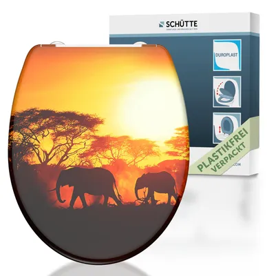 Produktbild von SCHÜTTE WC Sitz AFRICA, Duroplast  Toilettendeckel mit Absenkautomatik und Schnellverschluss, Klobrille