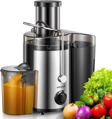 Image de Centrifugeuse pour fruits et légumes, acier inoxydable, 500 W, 2 vitesses, 65 mm