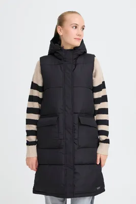 Produktbild von OXMO OXMINNA LONG Damen Weste Steppweste Outdoor Weste regular fit