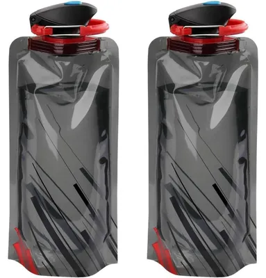 Produktbild von Faltbare Trinkflasche 700 ml BPA-frei 2 Stück Schwarz