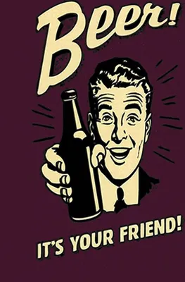 Produktbild von vianmo Holzschild 18x12 cm Beer it´s your Friend Bier