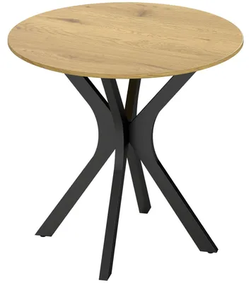 Zdjęcie produktu dla Okrągły stół jadalny, nowoczesny design, 78x78x75 cm, naturalne drewno