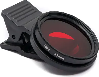 Produktbild von SYSTEM-S Farbfilter Rot 37 mm Linse Farbe mit Clip für Smartphones in Schwarz