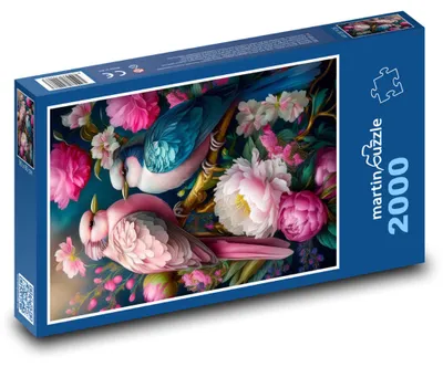 Obrázek produktu pro Puzzle 2000 Ptáci mezi květinami - martinpuzzle