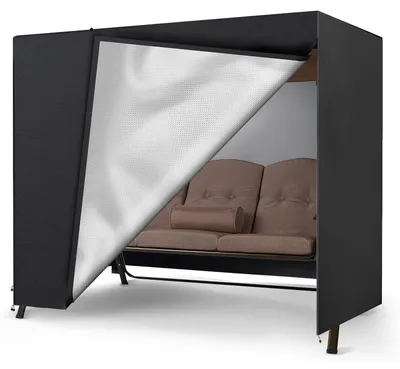 Produktbild von Hollywoodschaukel Abdeckung 3 Sitzer 250x150x160cm Schwarz 600D Oxford Wasserdicht