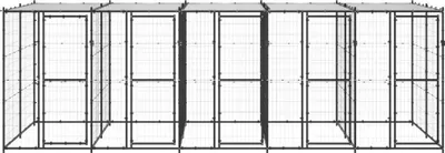 Obrázek produktu pro vidaXL Venkovní bouda pro psy Ocelová se zastřešením 12,1 m²