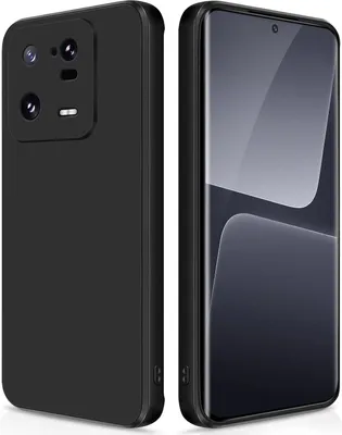 Produktbild von Silikon Hülle für Xiaomi 13 Pro Flüssigsilikon Dünn Gel Gummi Matt Kratzfeste Schutzhülle Schwarz