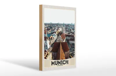 Produktbild von Holzschild Reise 20x30cm München Altstadt Deutschland Kirche