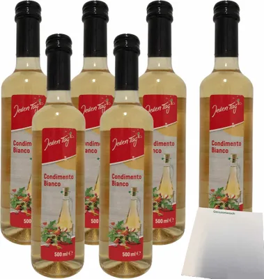 Produktbild von Jeden Tag Condimento Bianco Essig weiß 6er Pack (6x500ml Flasche) + usy Block