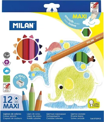 Zdjęcie produktu dla Kredki Maxi Sześciokątne, Kartonowe Opak